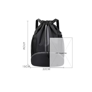 Foto 2 | Mochila Deportiva Con Cordón, Mochila Fitness Eo Safe Imports Esi-17320 Negro