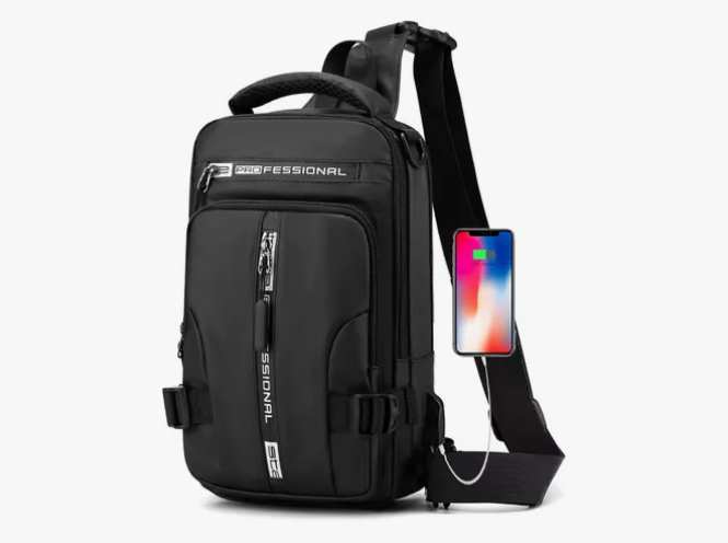 Mochila De Pecho Cruzada Xtellar P/hombre Color Negro