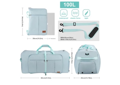 Foto 3 | Maletas Xtellar De Viaje Bolsa Mujer Viaje Gran Capacidad 100l
