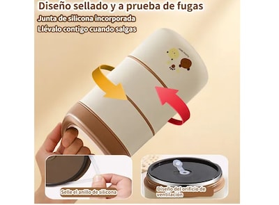Foto 4 | Loncheras Termica Acero Inoxidable Lunch Escolares Fiambrera
