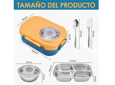 Foto 2 | Bento Box Fiambrera Acero Inoxidable Lunchera Escolar