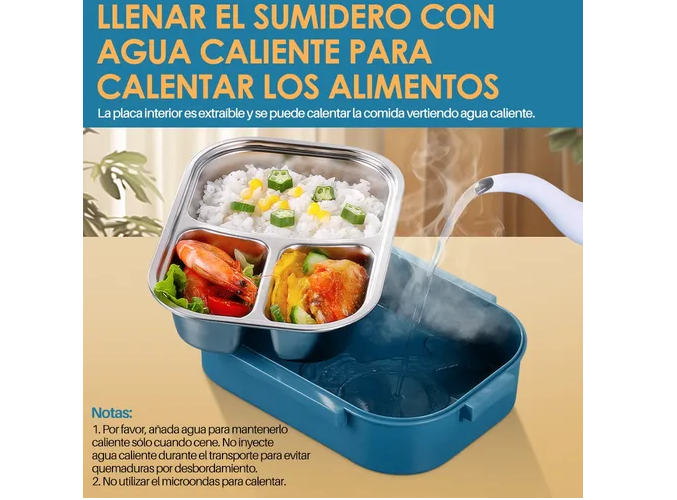 Foto 4 | Bento Box Fiambrera Acero Inoxidable Lunchera Escolar