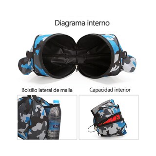 Foto 2 | Bolsa De Fútbol Belug Impermeable Para Pelota De Fútbol Básquetbol Azul Grisáceo