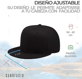 Foto 3 | Gorra Ajustable Con Visera Plana Color Negra