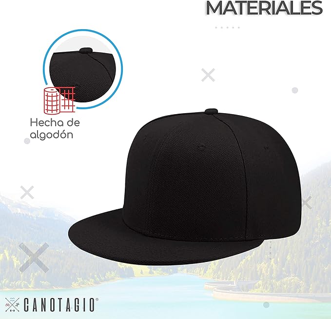 Foto 5 pulgar | Gorra  Ajustable Con Visera Plana Color Negra