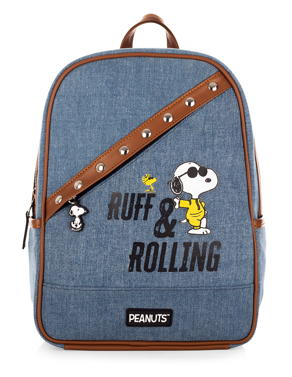 Mochila Snoopy Casual Mezclilla Azul