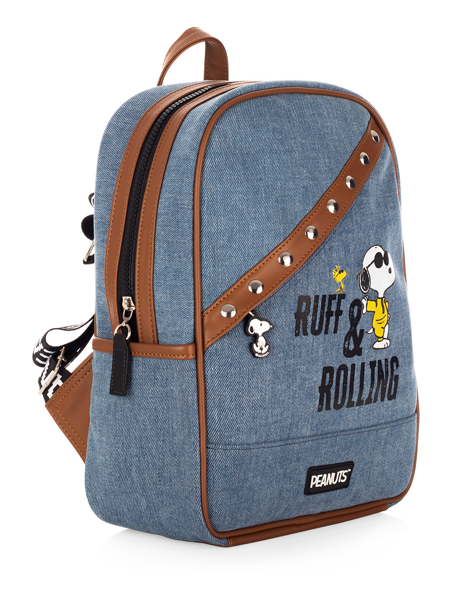 Foto 4 pulgar | Mochila Snoopy Casual Mezclilla Azul