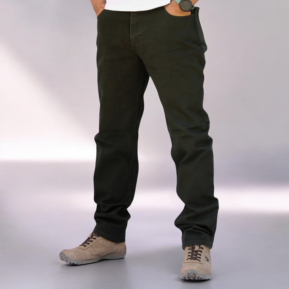 Foto 3 pulgar | Pantalon Vaquero John Silver Verde Militar