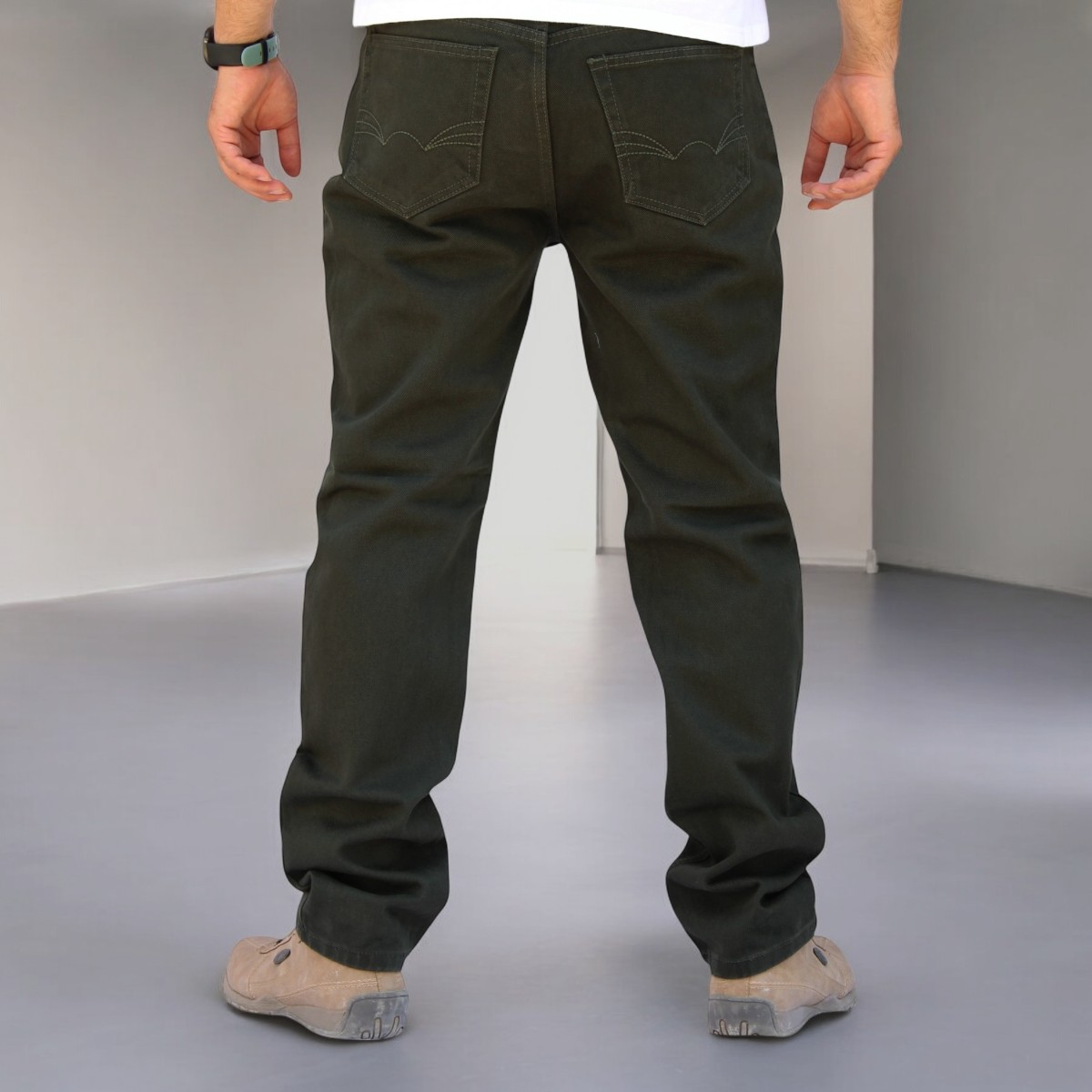 Foto 4 pulgar | Pantalon Vaquero John Silver Verde Militar