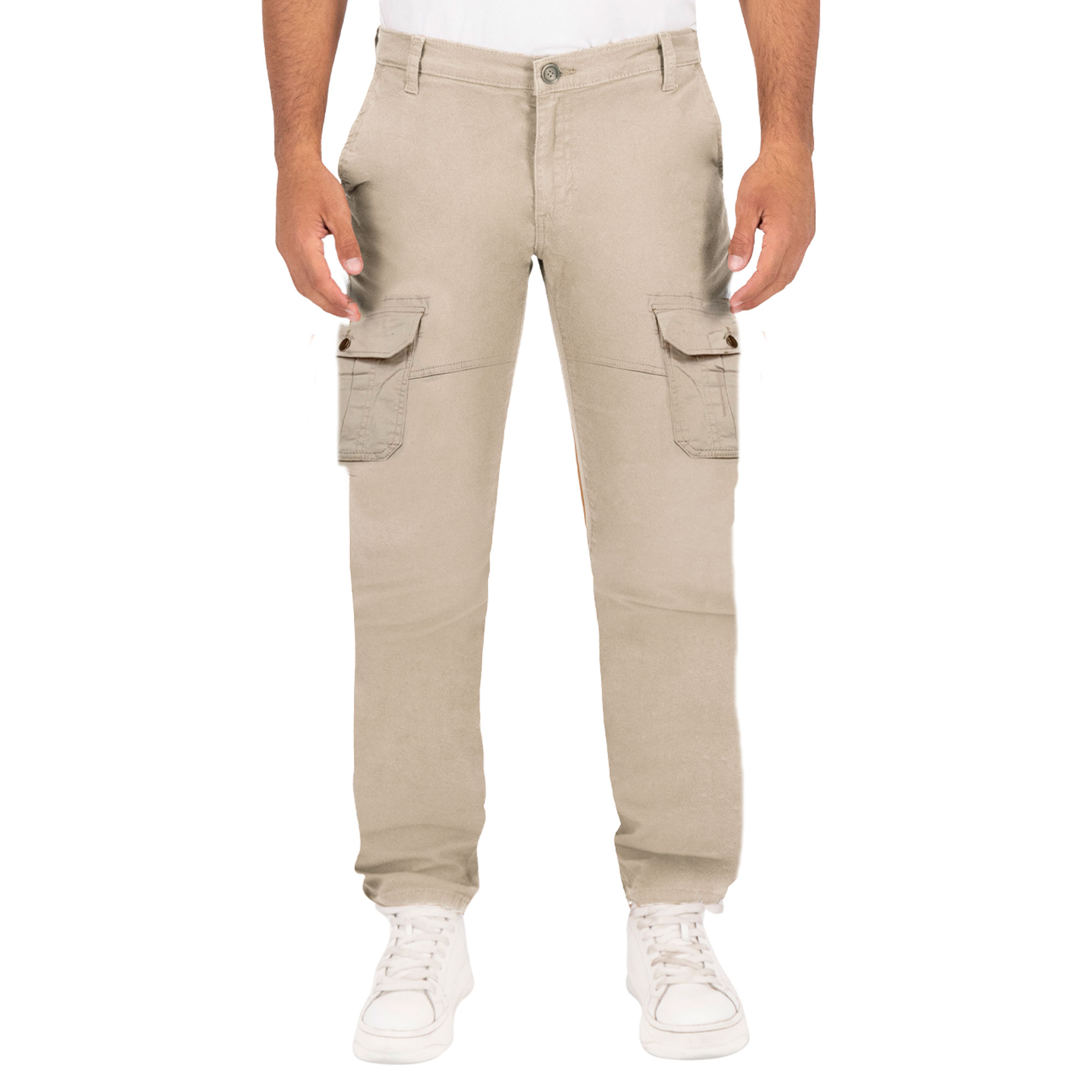 Pantalón Cargo Britos Jeans Hombre Gabardina Khaki 803725
