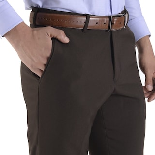 Foto 3 | Pantalón De Vestir Sin Pinzas Classic Fit 1268 Café