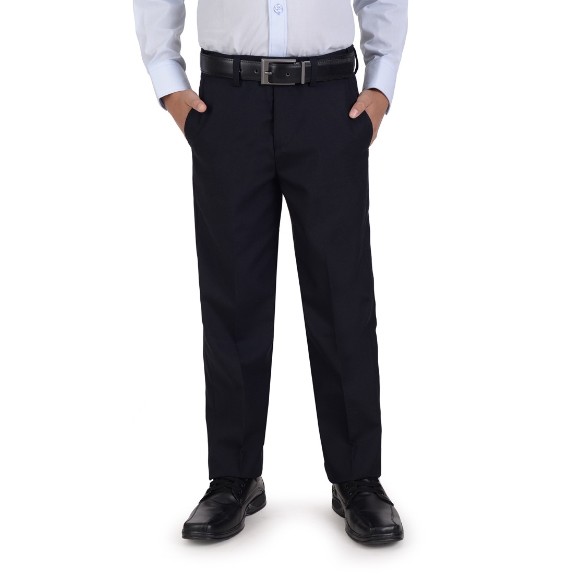 Foto 1 | Pantalón De Vestir Yale Boys Sin Pinzas 1768 Azul Marino