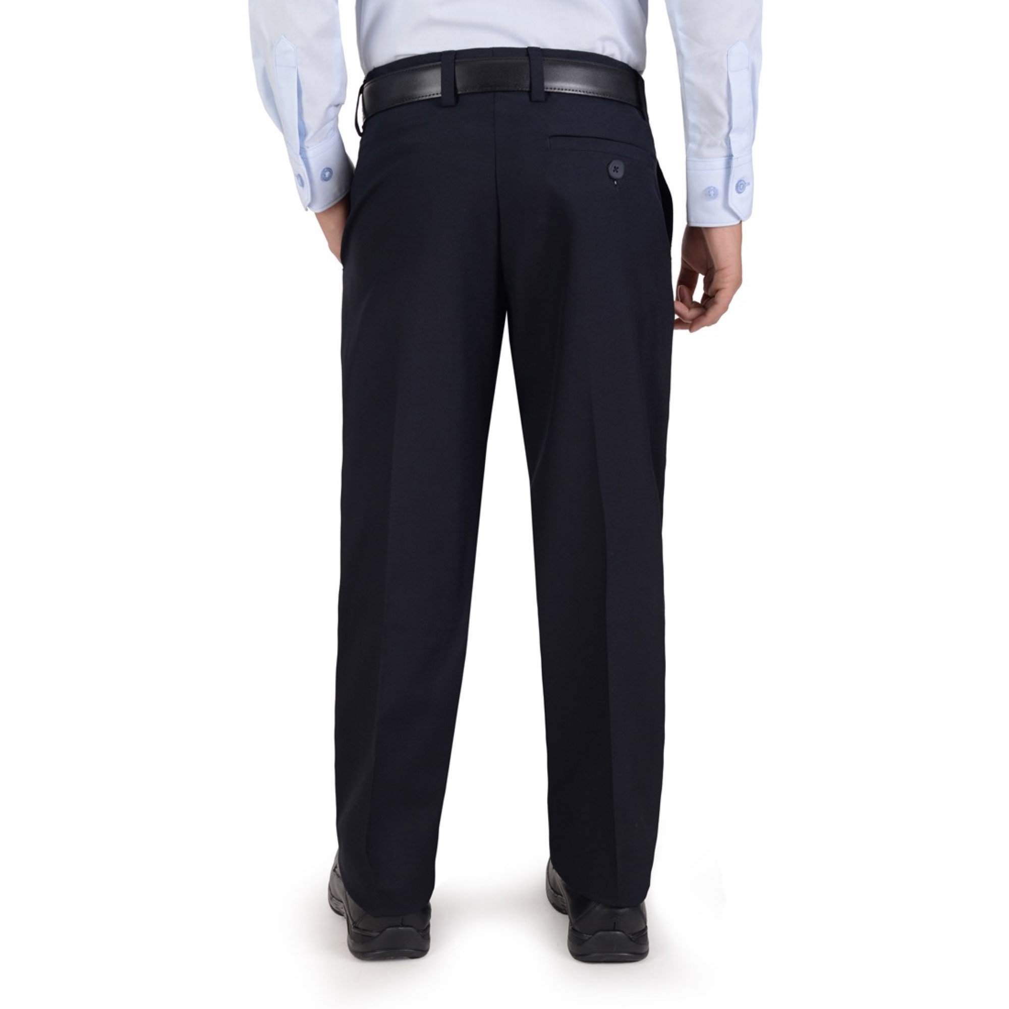 Foto 2 | Pantalón De Vestir Yale Boys Sin Pinzas 1768 Azul Marino