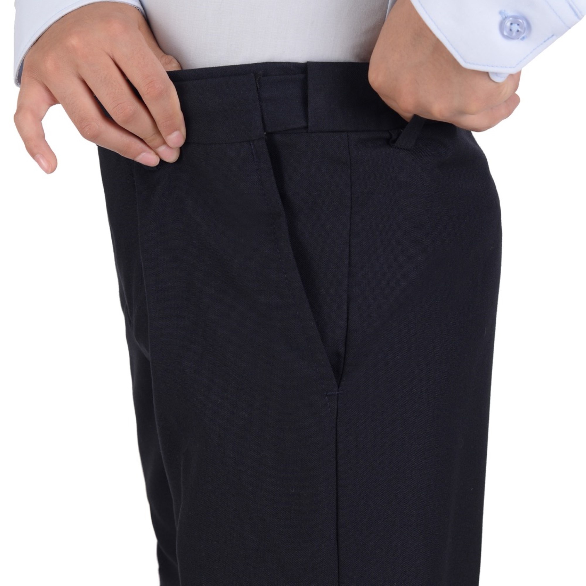 Foto 3 | Pantalón De Vestir Yale Boys Sin Pinzas 1768 Azul Marino