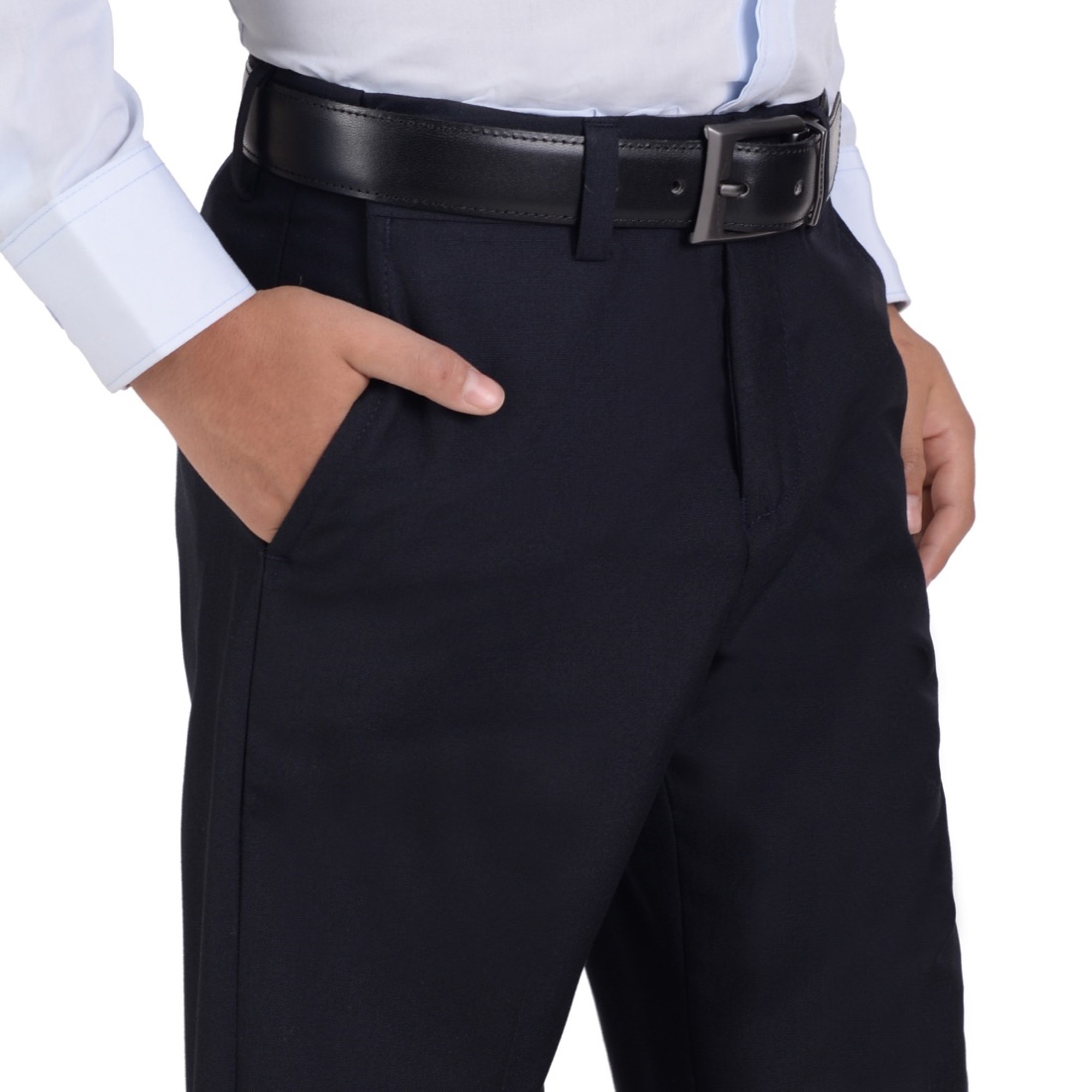 Foto 5 pulgar | Pantalón De Vestir Yale Boys Sin Pinzas 1768 Azul Marino