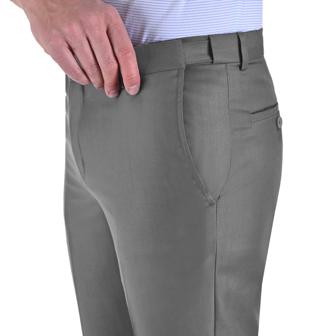 Foto 4 pulgar | Pantalón De Vestir Yale Sin Pinzas Cintura Ajustable  Modern Slim Fit 2402 Gris Oxford
