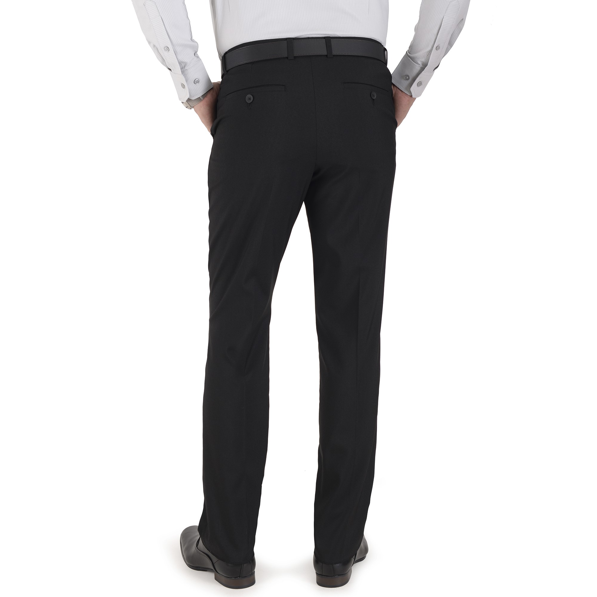 Foto 3 pulgar | Pantalón De Vestir Yale Sin Pinzas Regular Fit Cintura Ajustable 0342 Negro