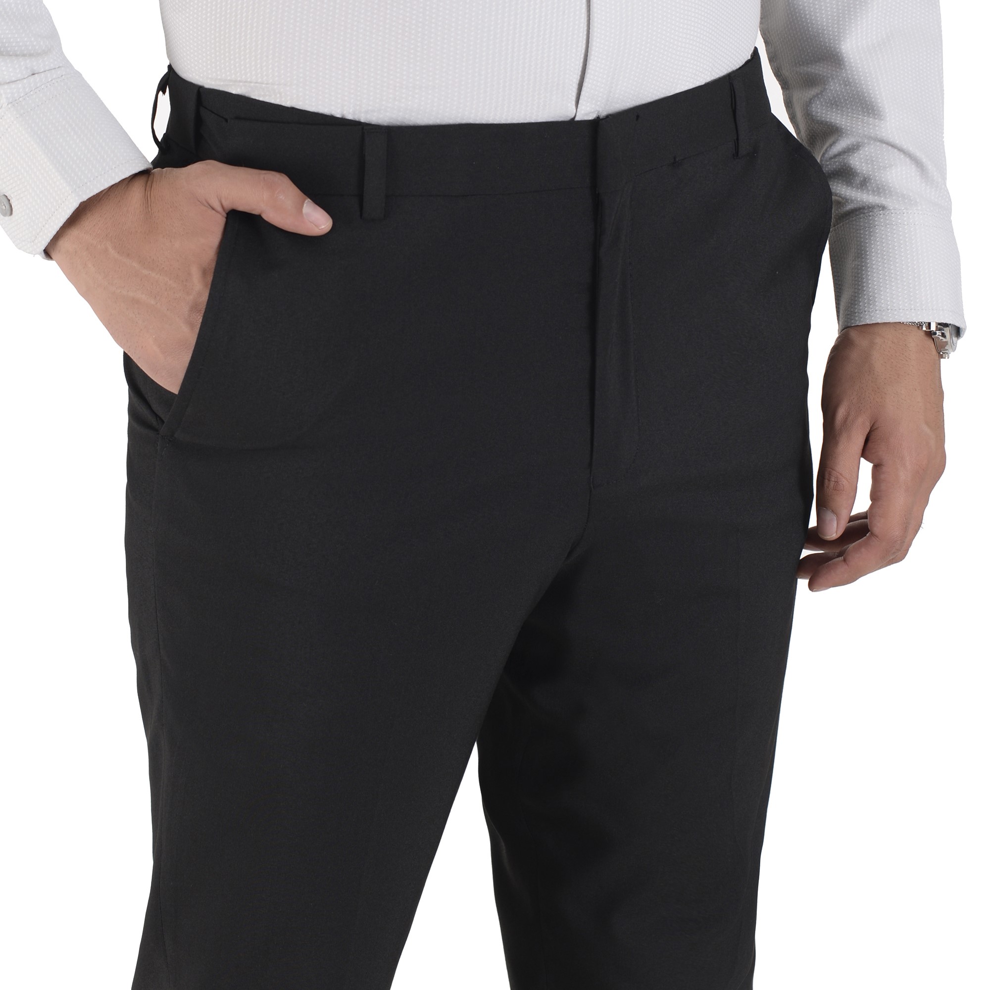 Foto 5 pulgar | Pantalón De Vestir Yale Sin Pinzas Regular Fit Cintura Ajustable 0342 Negro