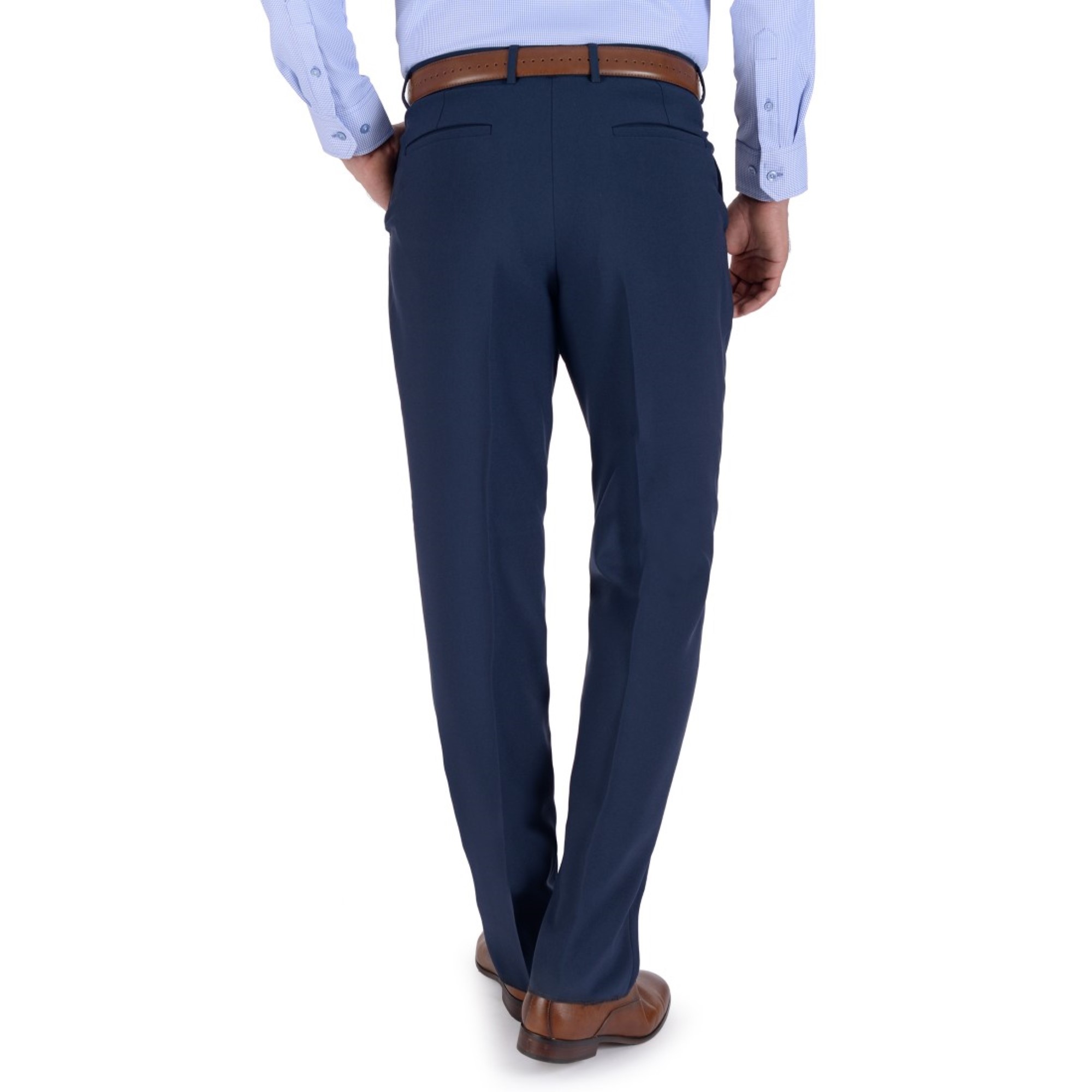 Foto 3 pulgar | Pantalón De Vestir Sin Pinzas Classic Fit 1268 Azul Zafiro