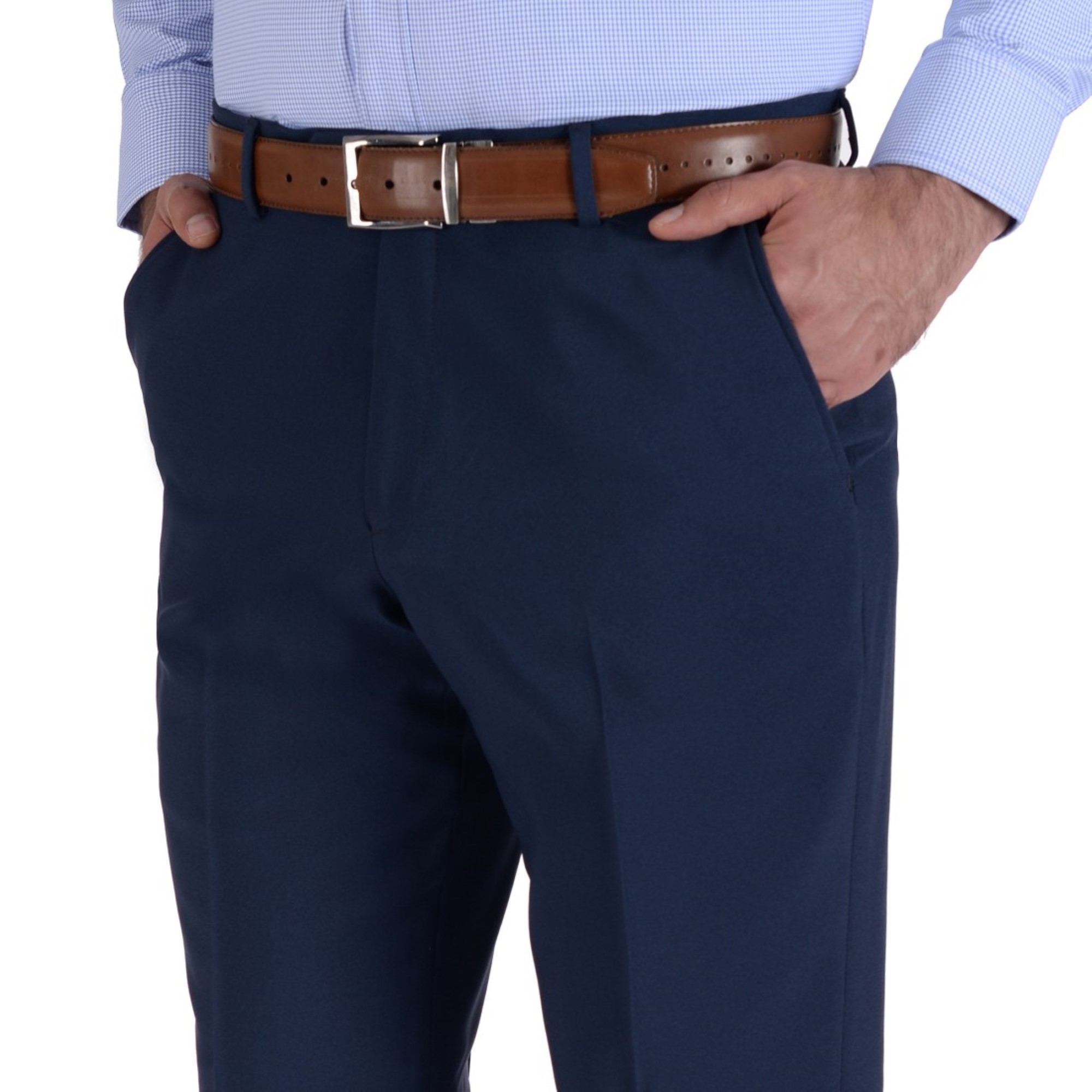 Foto 4 pulgar | Pantalón De Vestir Sin Pinzas Classic Fit 1268 Azul Zafiro