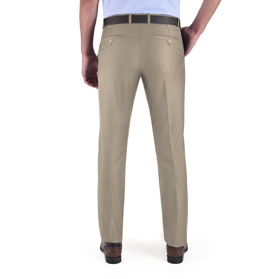 Foto 3 pulgar | Pantalón De Vestir Yale Sin Pinzas Cintura Ajustable  Modern Slim Fit 2402 Kaki Especial