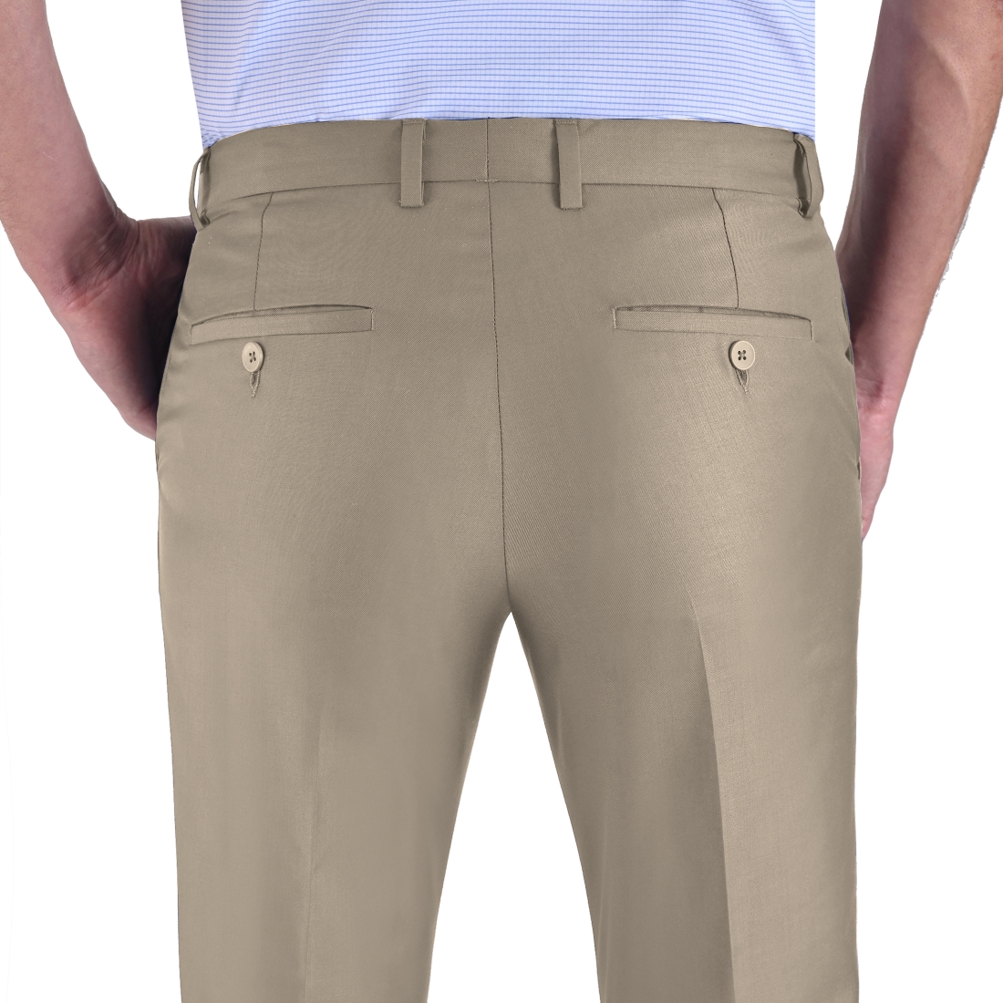 Foto 5 pulgar | Pantalón De Vestir Yale Sin Pinzas Cintura Ajustable  Modern Slim Fit 2402 Kaki Especial