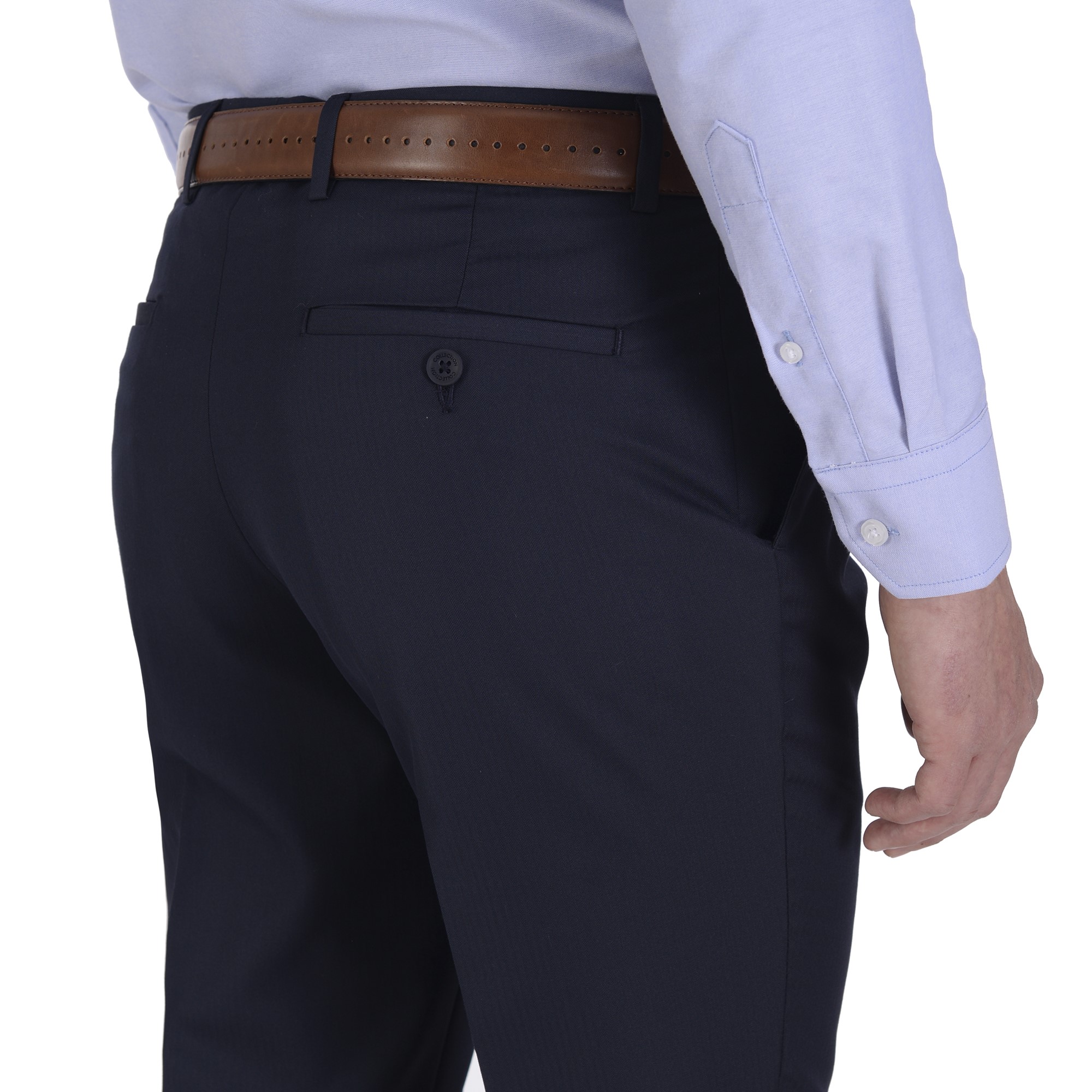 Foto 4 pulgar | Pantalón De Vestir Yale Sin Pinzas Slim Fit 0422 Azul Marino