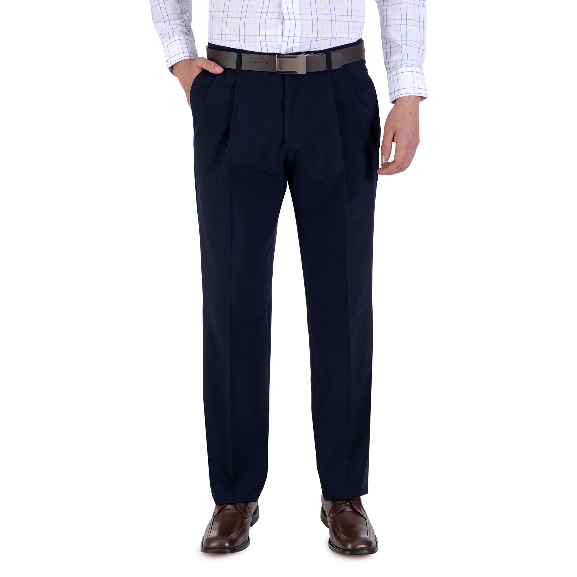 Foto 2 pulgar | Pantalón De Vestir Yale Con Pinzas Classic Fit 1268 Marino