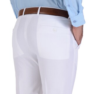 Foto 4 | Pantalón De Vestir Yale Collection Sin Pinzas Slim Fit 1768 Blanco
