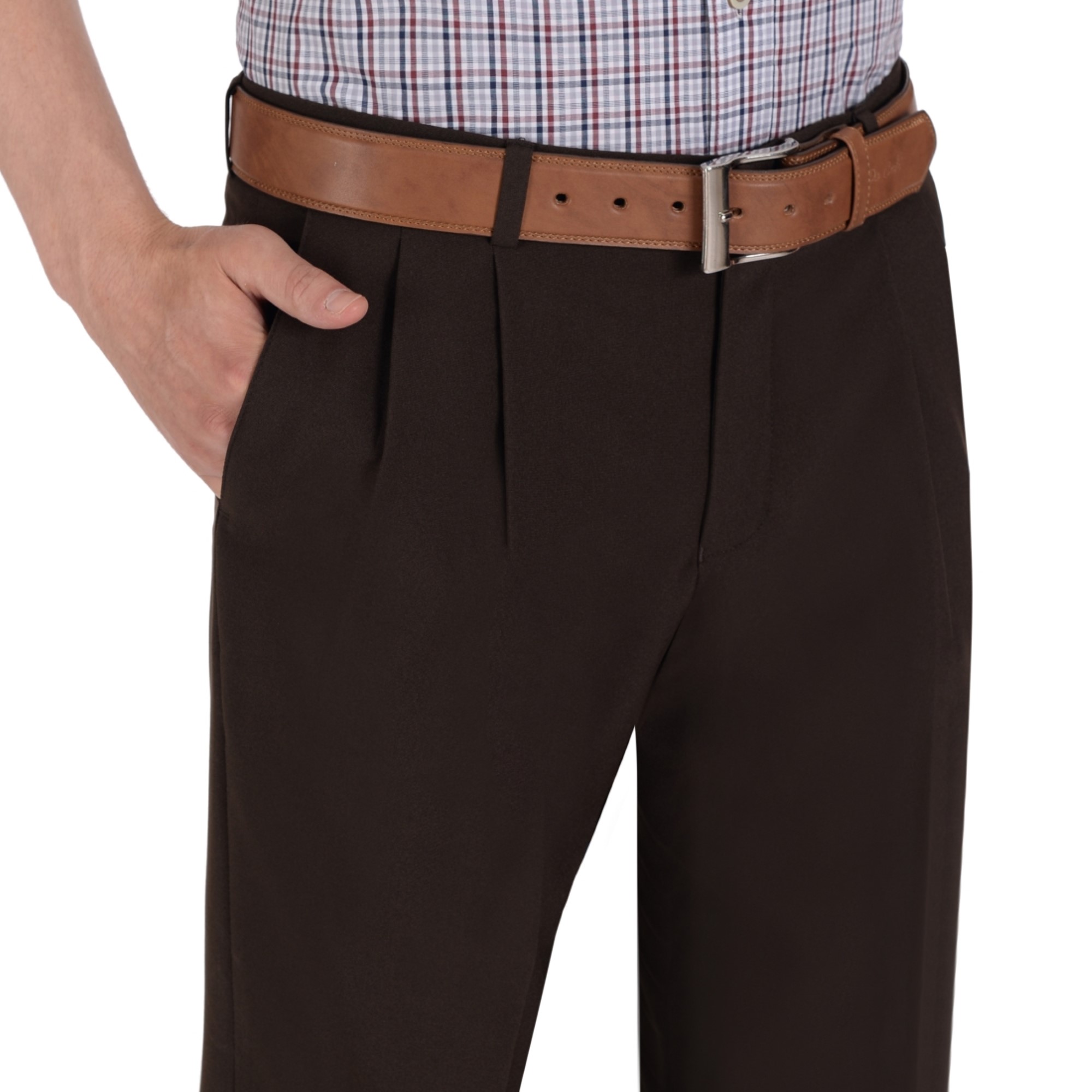 Foto 3 | Pantalón De Vestir Yale Con Pinzas Classic Fit 1268 Café