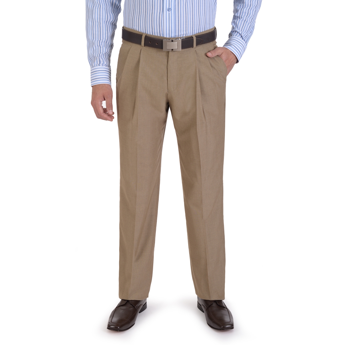 Foto 1 | Pantalón De Vestir Yale Con Pinzas Classic Fit 1768 Kaki