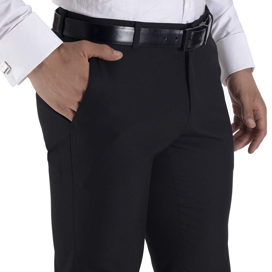 Foto 4 pulgar | Pantalón De Vestir Yale Sin Pinzas Slim Fit 1768 Negro