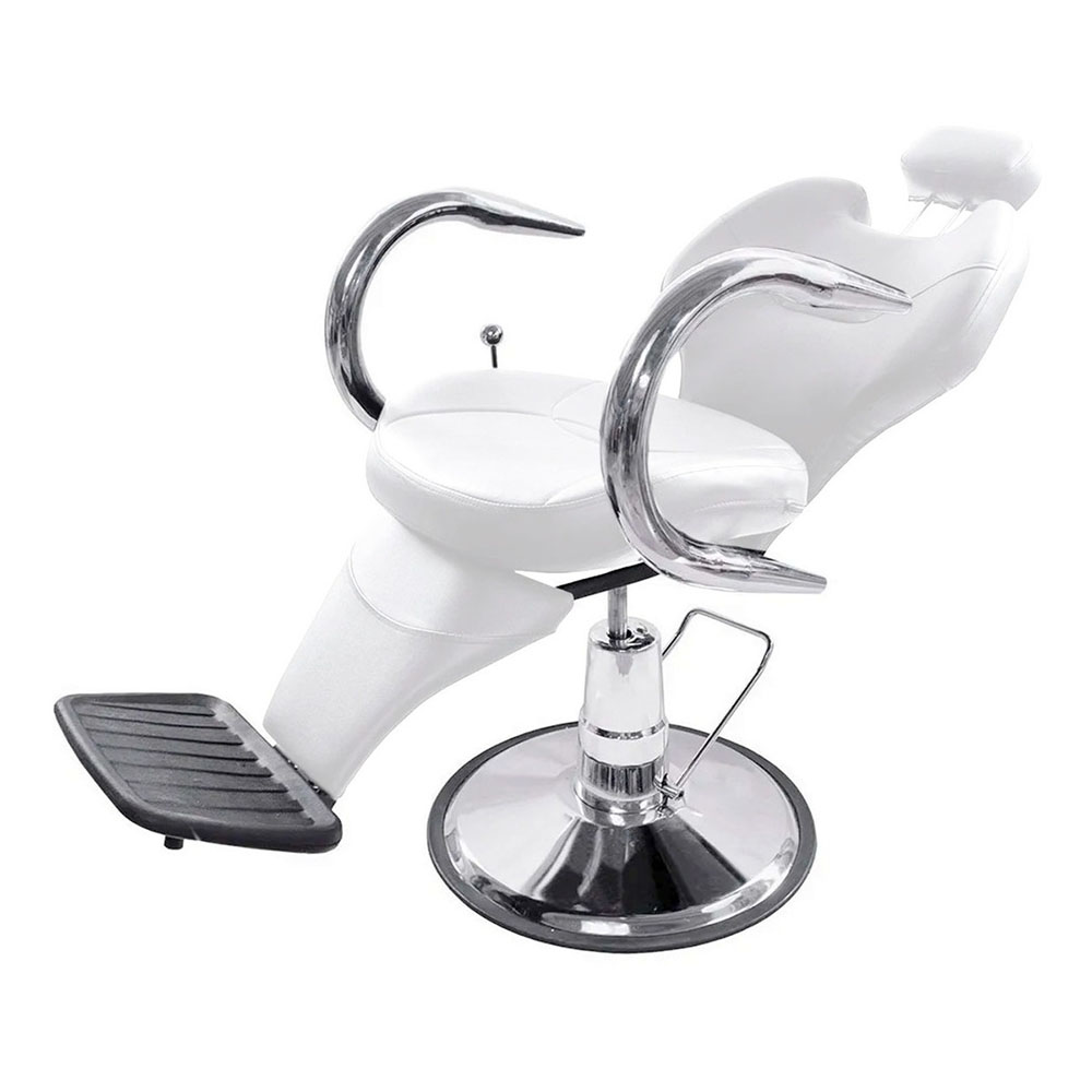 Foto 4 pulgar | Silla para Barbería Nanofort Mkz-bx2668bla color Blanco Reclinable Hidráulica