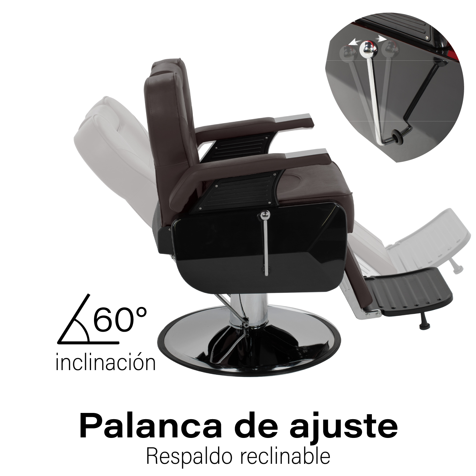 Foto 4 pulgar | Sillón de Barbero Onof Sbg-01ch color Marrón