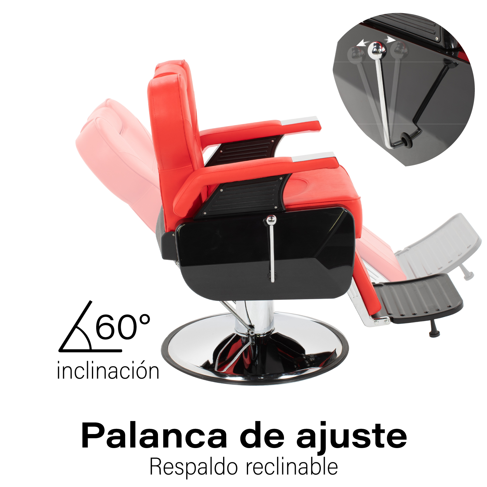 Foto 3 | Sillón de Barbero Onof Sbg-01rd color Rojo