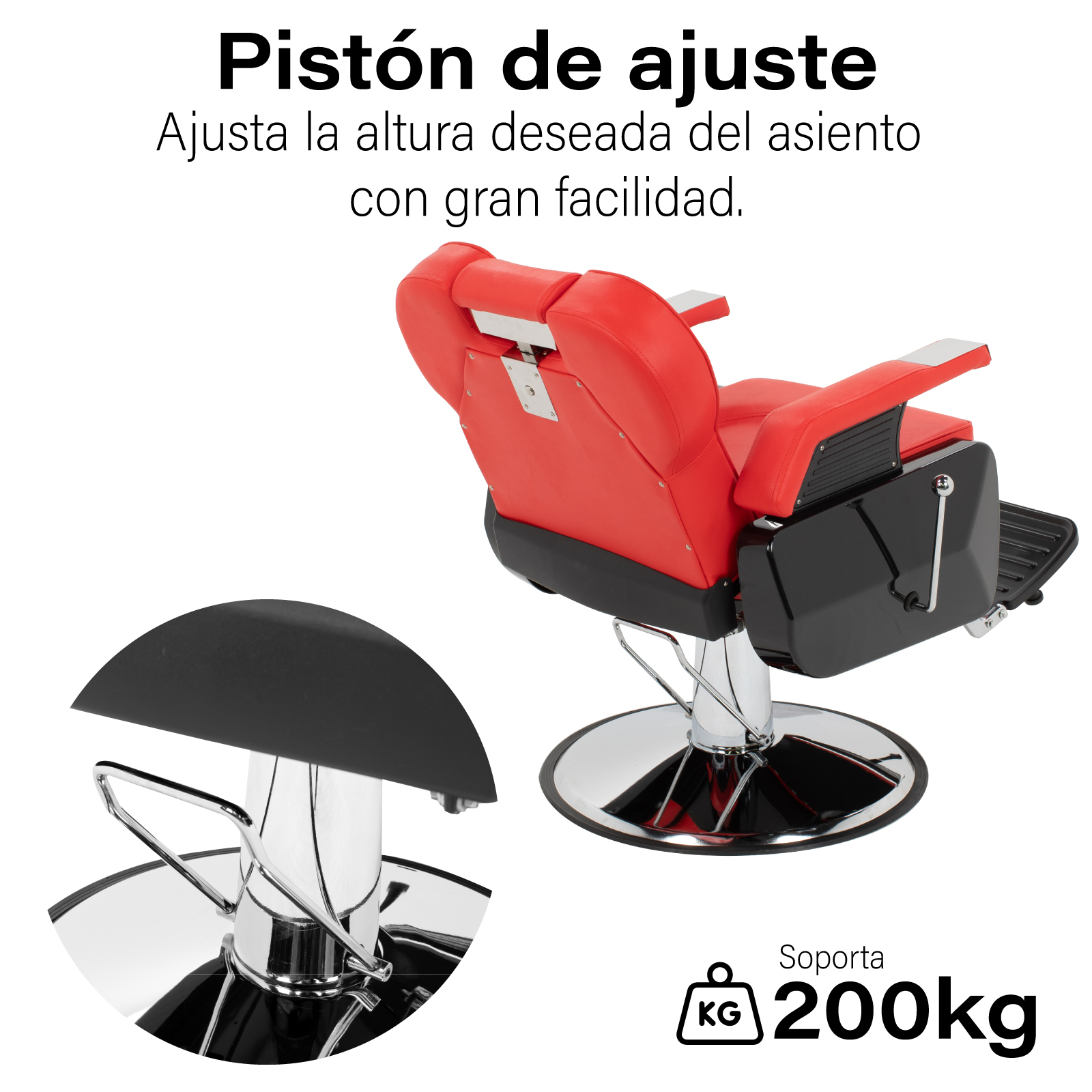 Foto 4 | Sillón de Barbero Onof Sbg-01rd color Rojo