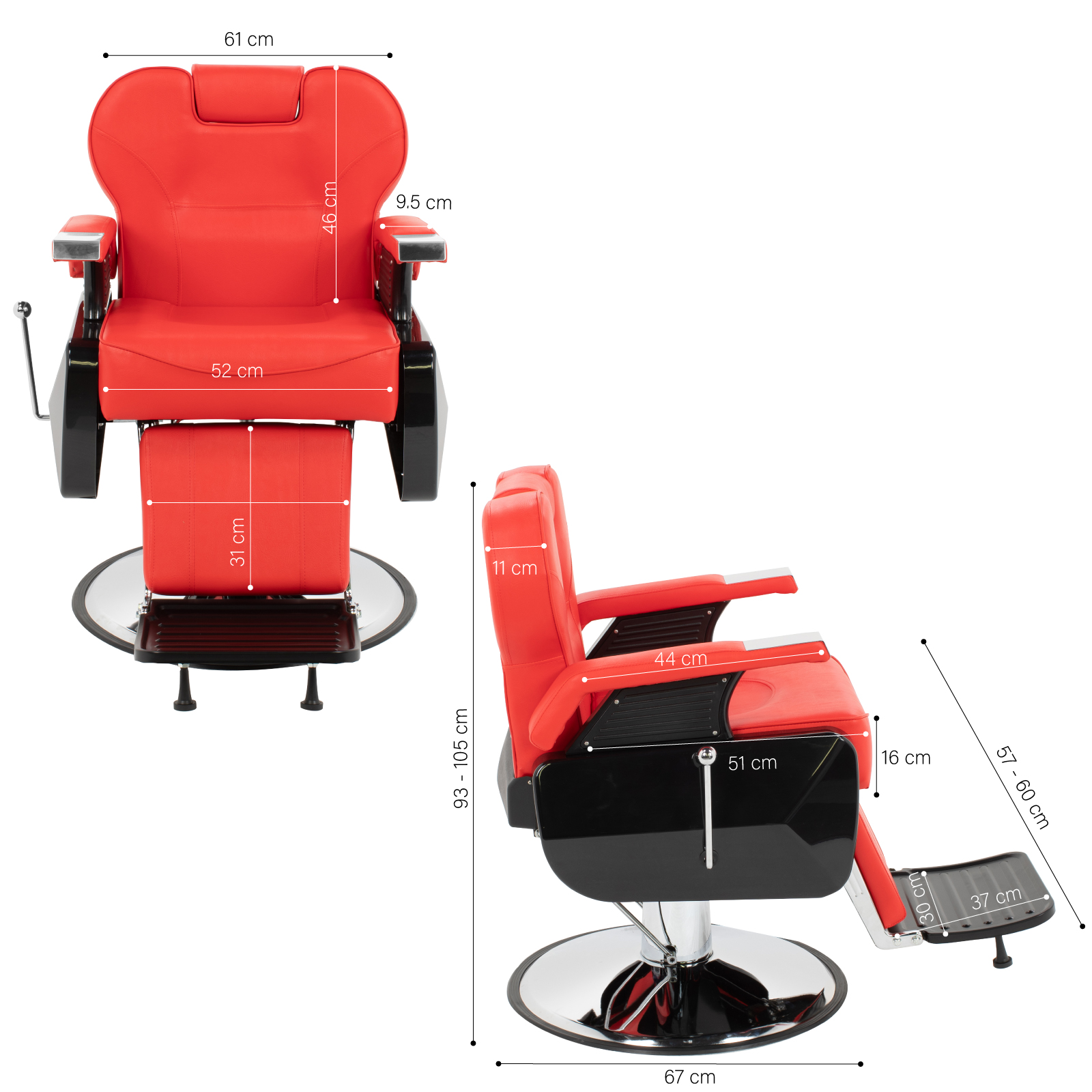 Foto 8 | Sillón de Barbero Onof Sbg-01rd color Rojo