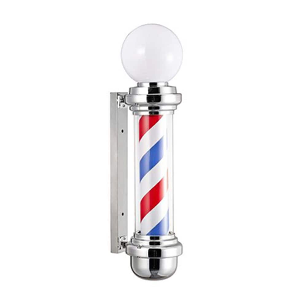 Poste de Barbería CARAMELO2 Letmex color Rojo con Azul Estilo Caramelo con Bombilla $3,519