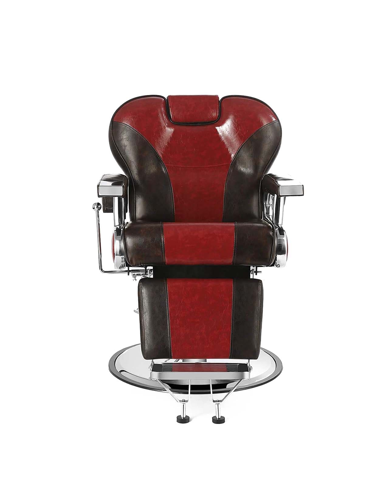 Sillón de Barberia Vanlig POMPEYA color Rojo con Café Hidráulico Reclinable $7,742