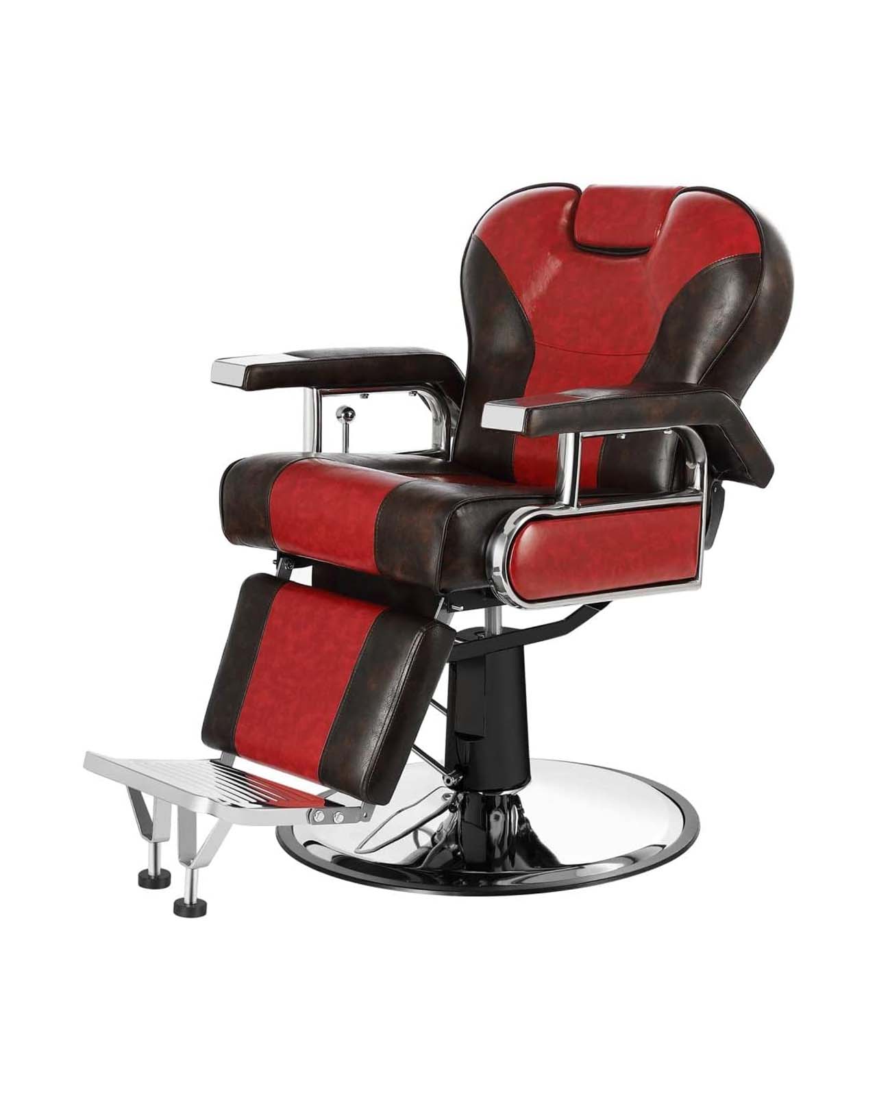 Foto 3 pulgar | Sillón de Barberia Vanlig POMPEYA color Rojo con Café Hidráulico Reclinable