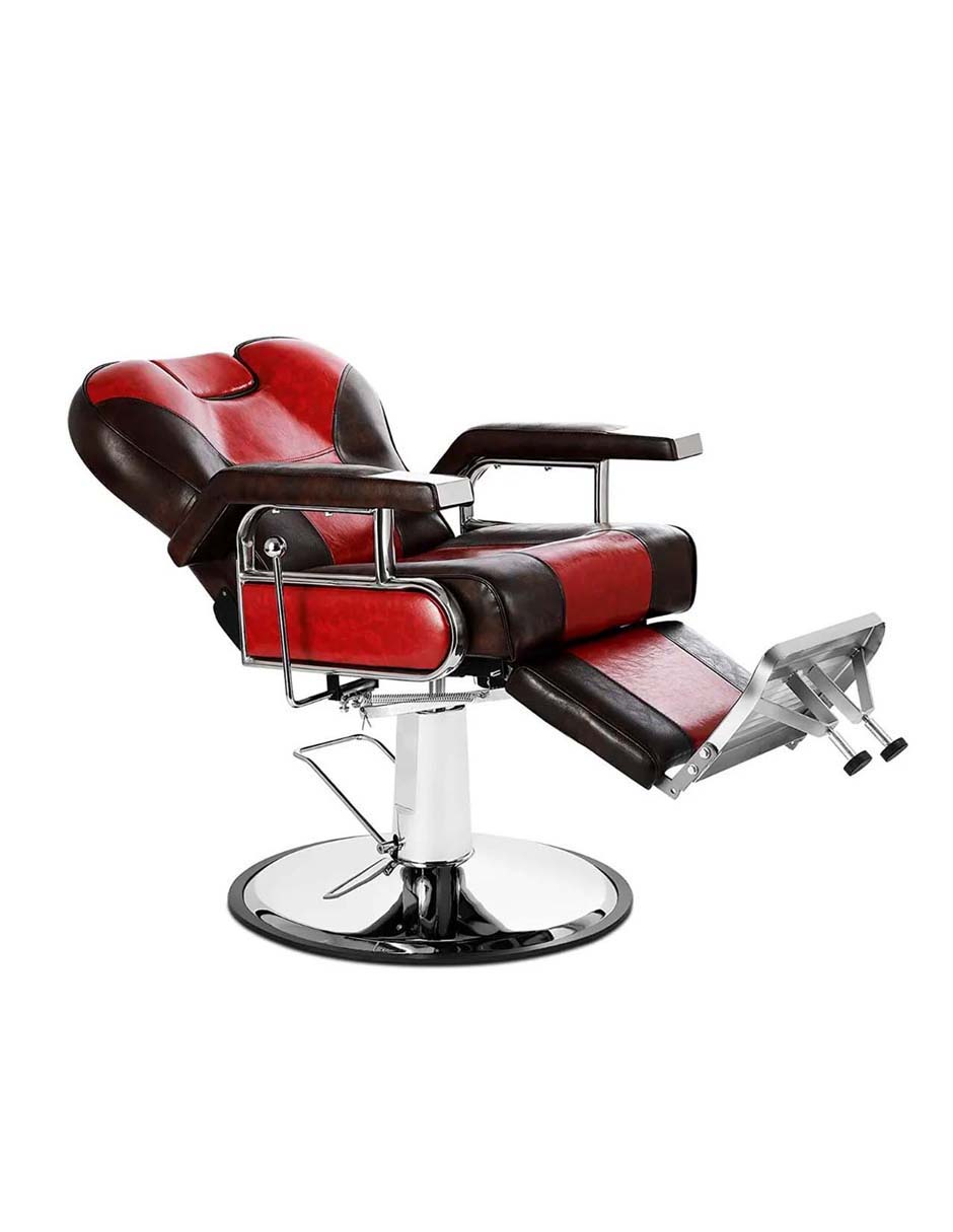 Foto 4 pulgar | Sillón de Barberia Vanlig POMPEYA color Rojo con Café Hidráulico Reclinable