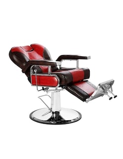 Foto 3 | Sillón de Barberia Vanlig POMPEYA color Rojo con Café Hidráulico Reclinable