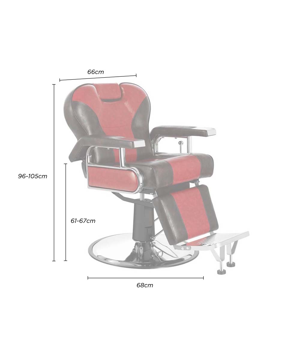 Foto 5 pulgar | Sillón de Barberia Vanlig POMPEYA color Rojo con Café Hidráulico Reclinable