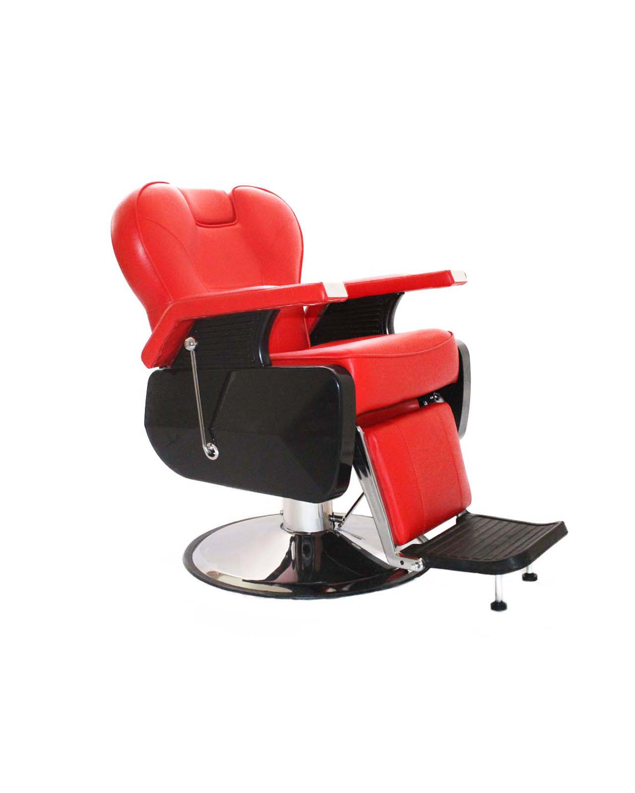 Foto 3 pulgar | Sillón Barberia Premium Vanlig Roma color Rojo Hidráulico Reclinable