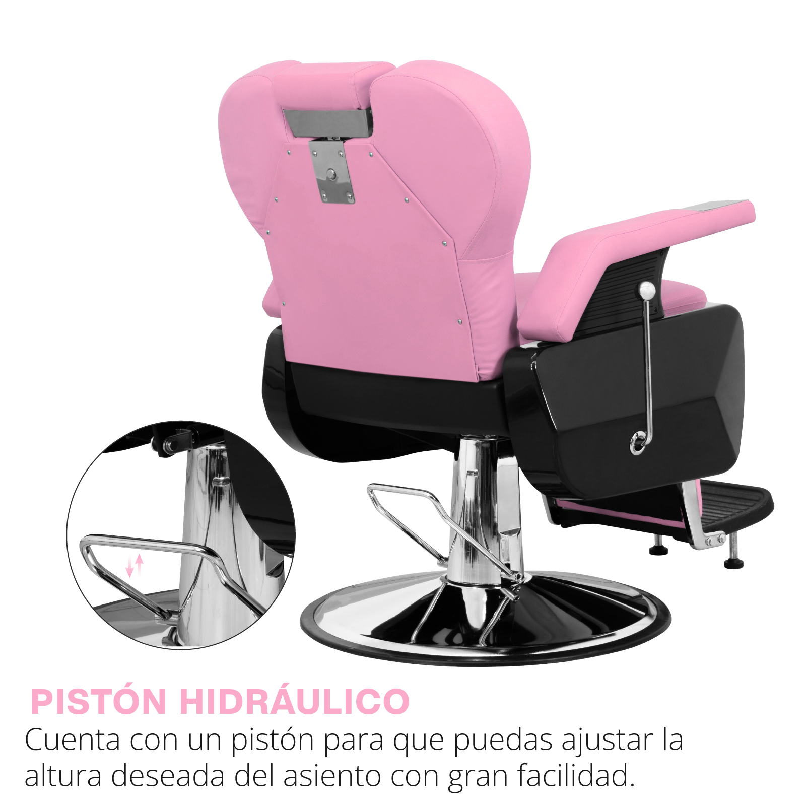 Foto 3 pulgar | Sillón de Barbero Onof ONSH6-R color Rosa