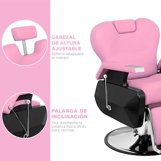 Foto 3 | Sillón de Barbero Onof ONSH6-R color Rosa