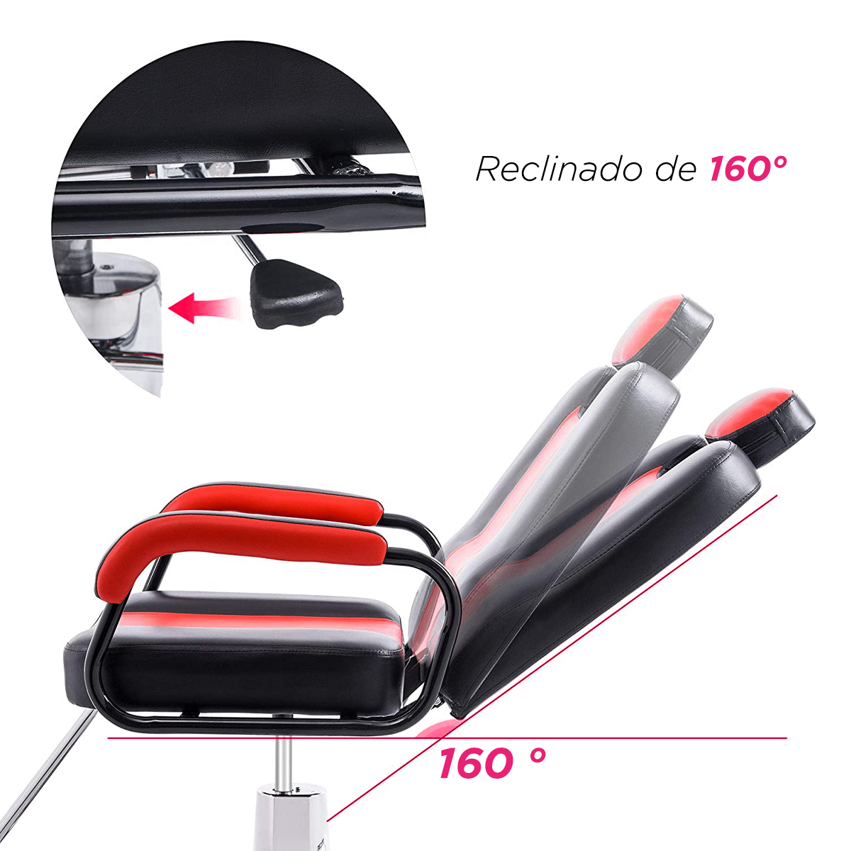 Foto 3 pulgar | Sillón de Barbería Vanlig Italiana color Rojo