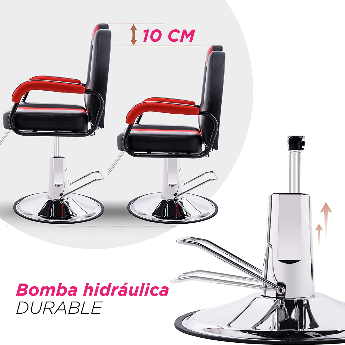 Foto 4 pulgar | Sillón de Barbería Vanlig Italiana color Rojo