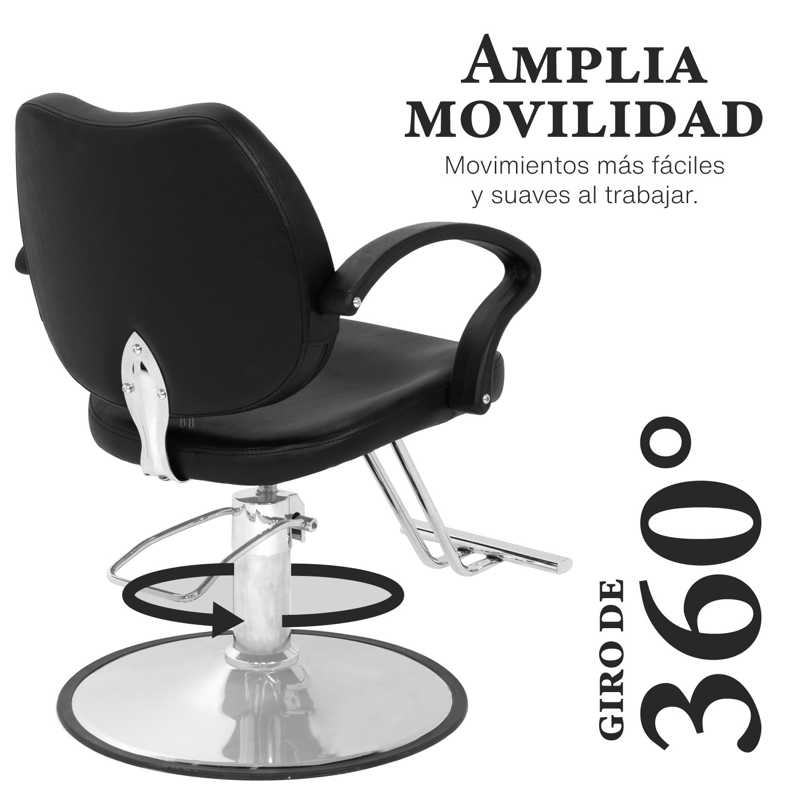 Foto 3 pulgar | Silla de Barbero Hidráulica Onof 075CUAD color Negro