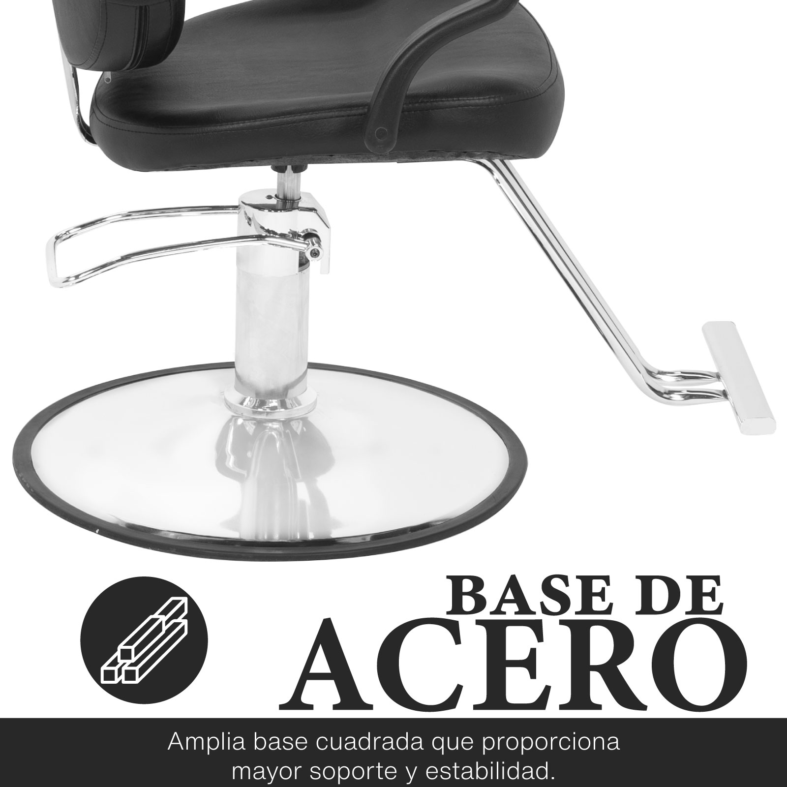 Foto 5 pulgar | Silla de Barbero Hidráulica Onof 075CUAD color Negro